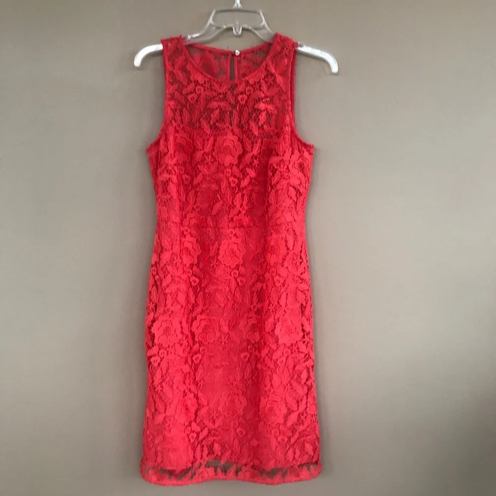 NWT • J. Crew • Lace Sheath Dress Coral 6 New